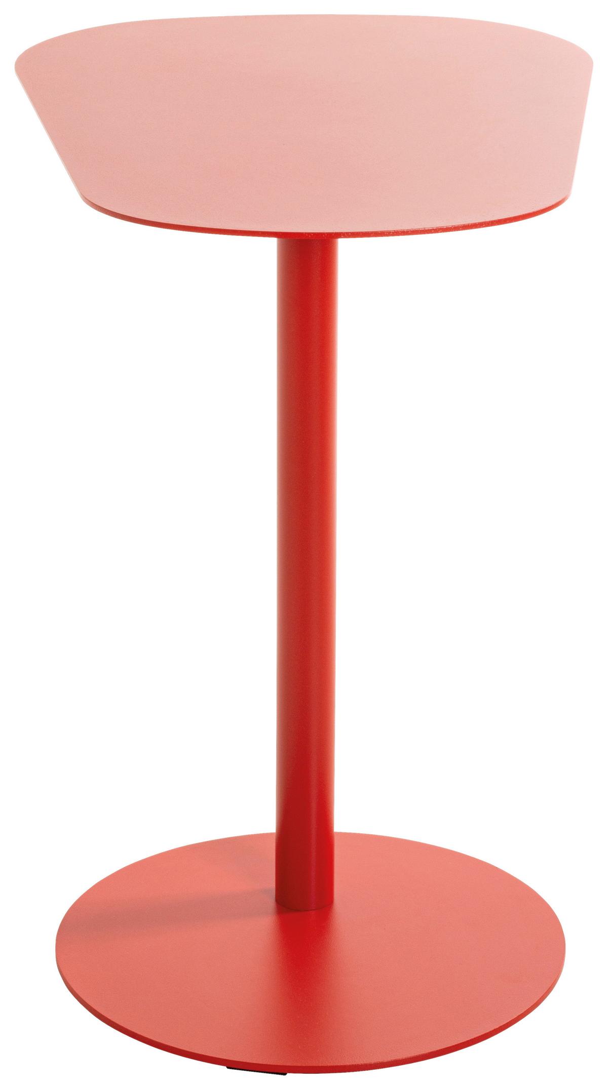 STOLIK BOCZNY CONNOR - czerwony, Trend, metal (53/38/60cm)