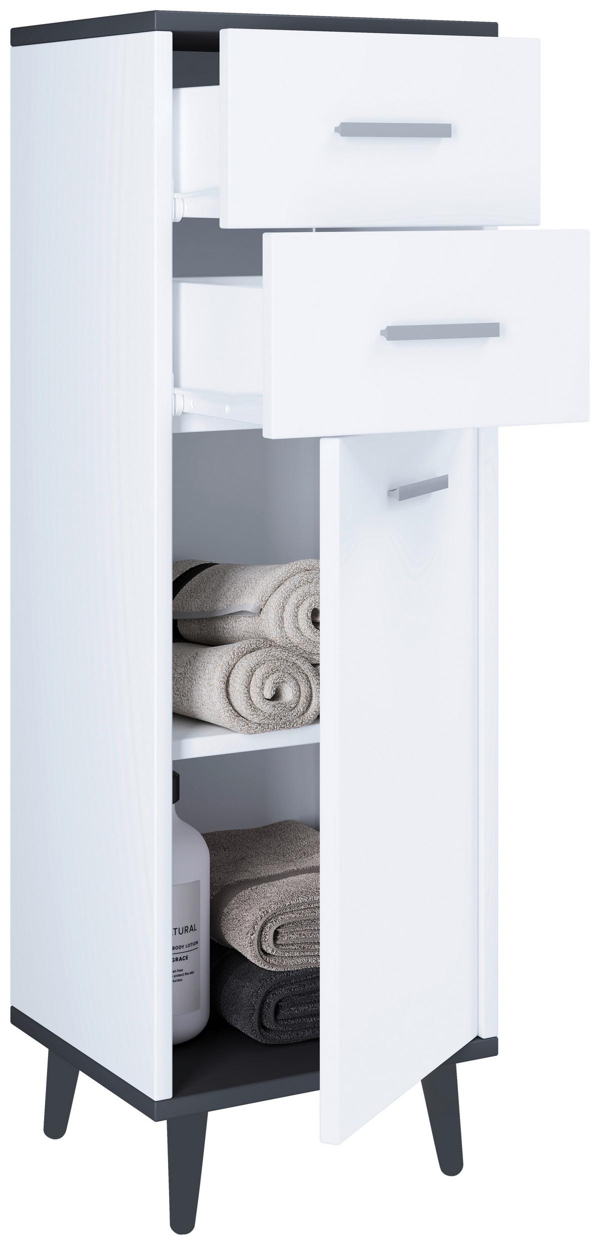 Midischrank Landos ca. 32x97 cm Anthrazit/Weiß - Anthrazit/Weiß, MODERN, Holzwerkstoff/Kunststoff (32/97/28cm) - MID.YOU