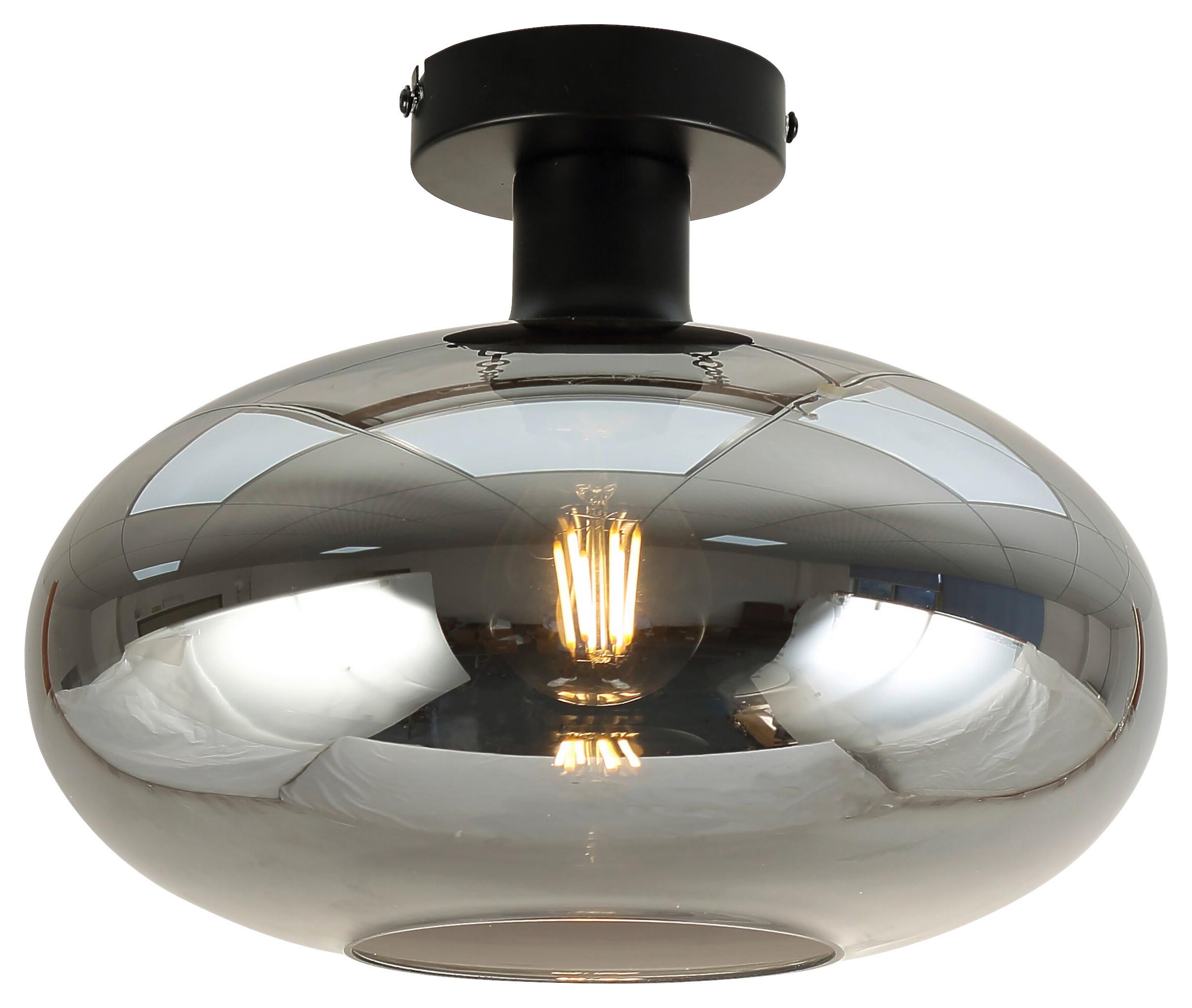TAKLAMPA TIPO - svart, Modern, metall/glas (30/30/23,5cm) - Mömax