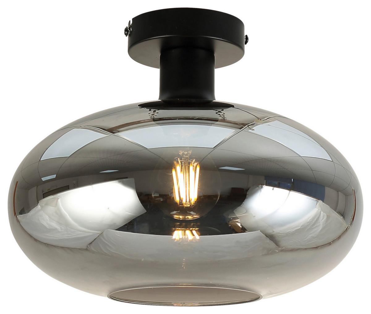 Deckenleuchte Tipo in Schwarz max. 25 Watt - Schwarz, MODERN, Glas/Metall (30/23,5cm) - Mömax