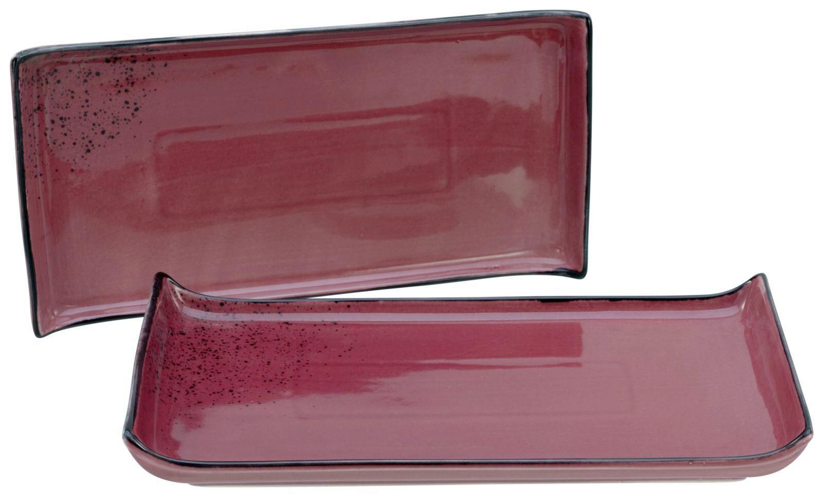 Set Pladnjev Za Serviranje Berry, 2-Delni - temno roza, Trend, keramika (16,5/33cm) - Creatable