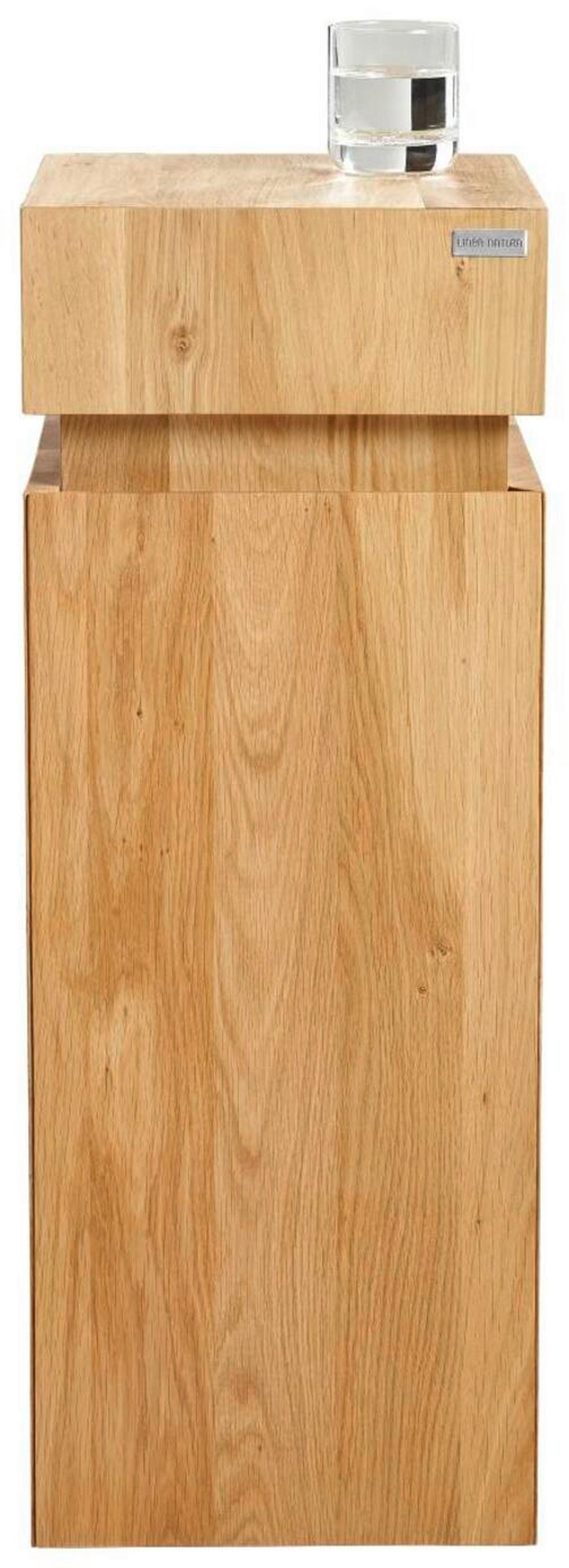 STOLIK BOCZNY MAYA - kolor dębowy, Modern, drewno (30/30/80cm) - Linea Natura