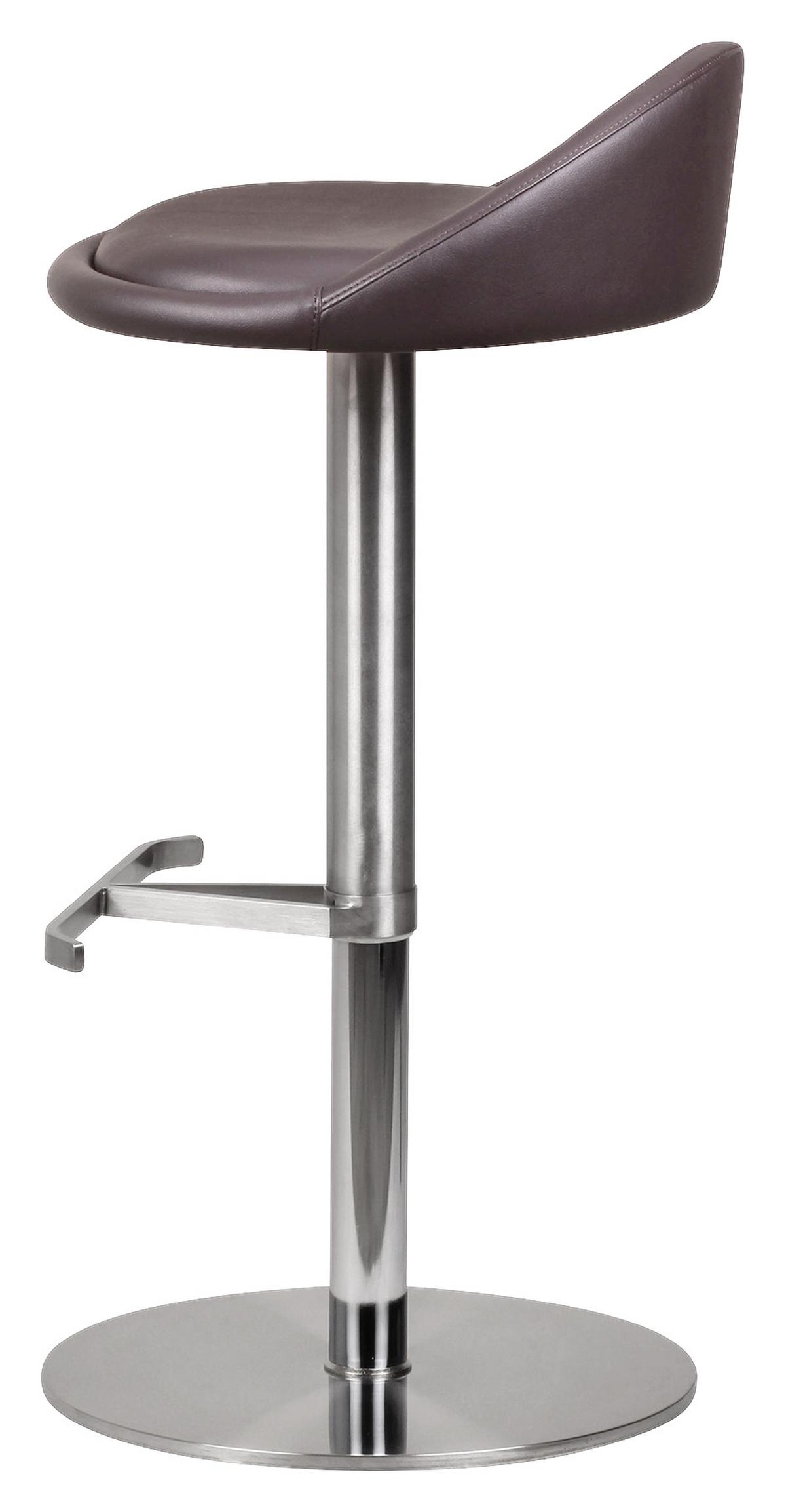 Barski Stol Wl1.602 - srebrne barve/rjava, Moderno, kovina/tekstil (43/54-79/43cm) - MID.YOU