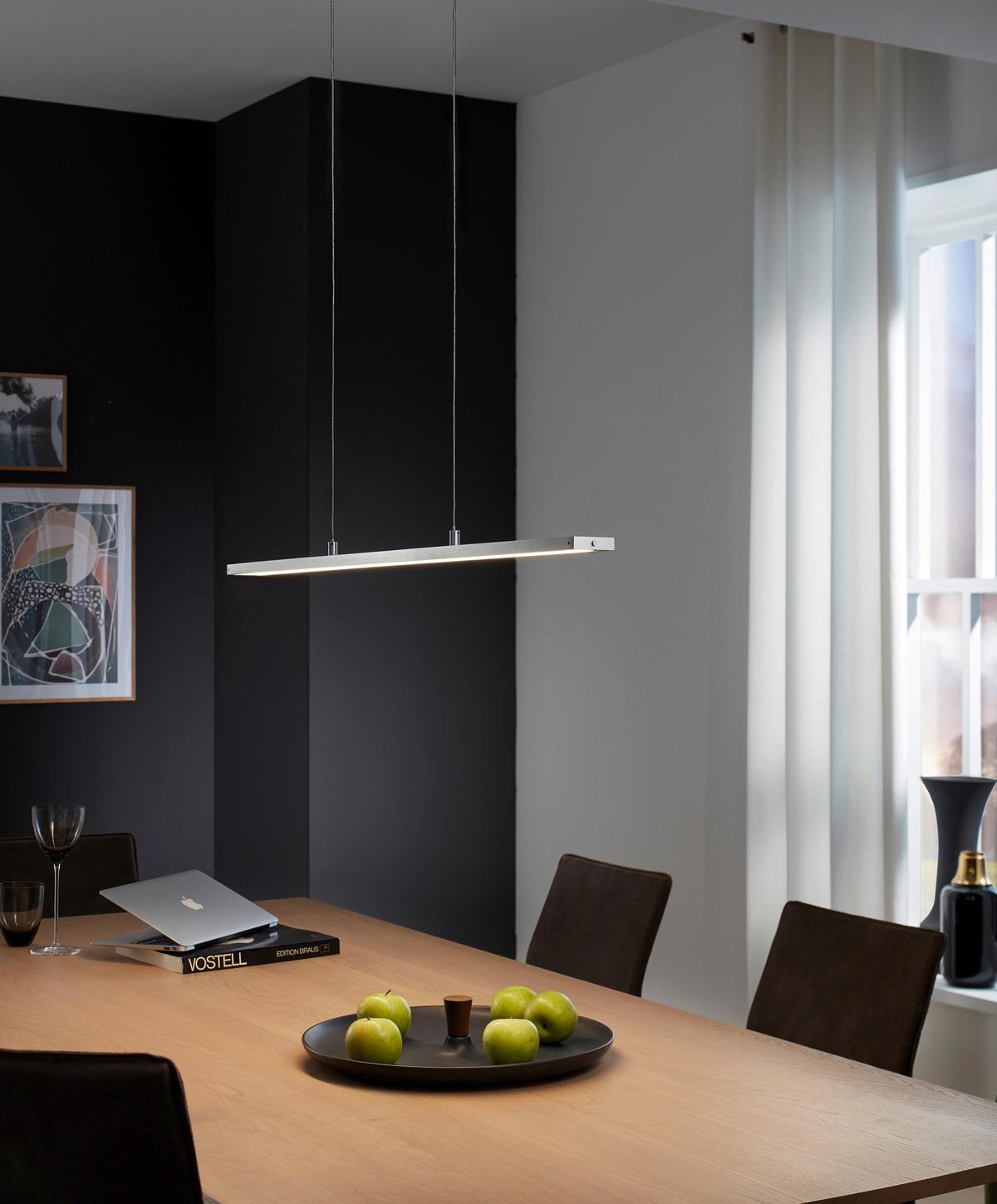 LAMPA WISZĄCA LED 61162 MARLO - kolor aluminiowy, Design, metal/szkło (6/90cm) - Fischer & Honsel