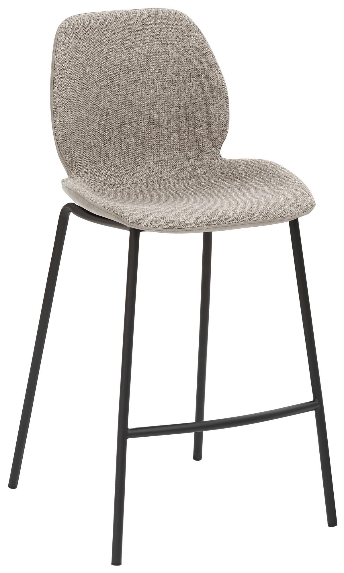 Barhocker My Solo ca. 49x97 cm Hellgrau - Hellgrau/Schwarz, KONVENTIONELL, Textil/Metall (49/97/53cm) - Livetastic