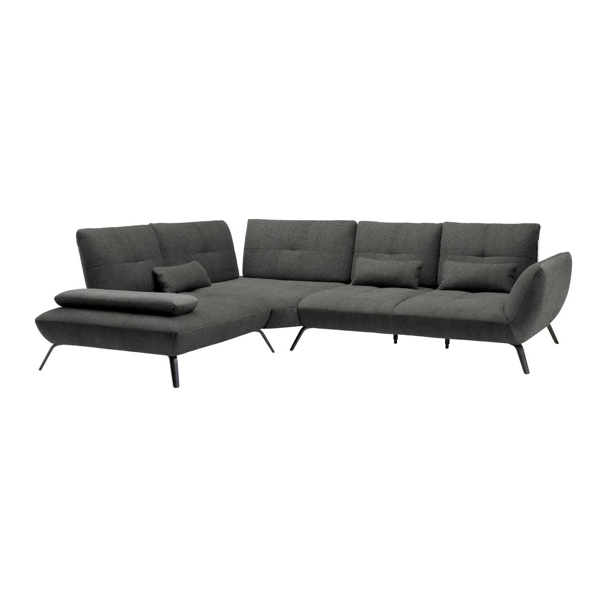 Wohnlandschaft Trendy Anthrazit - Anthrazit/Schwarz, MODERN, Holzwerkstoff/Textil (250/93/310cm) - Premium Living