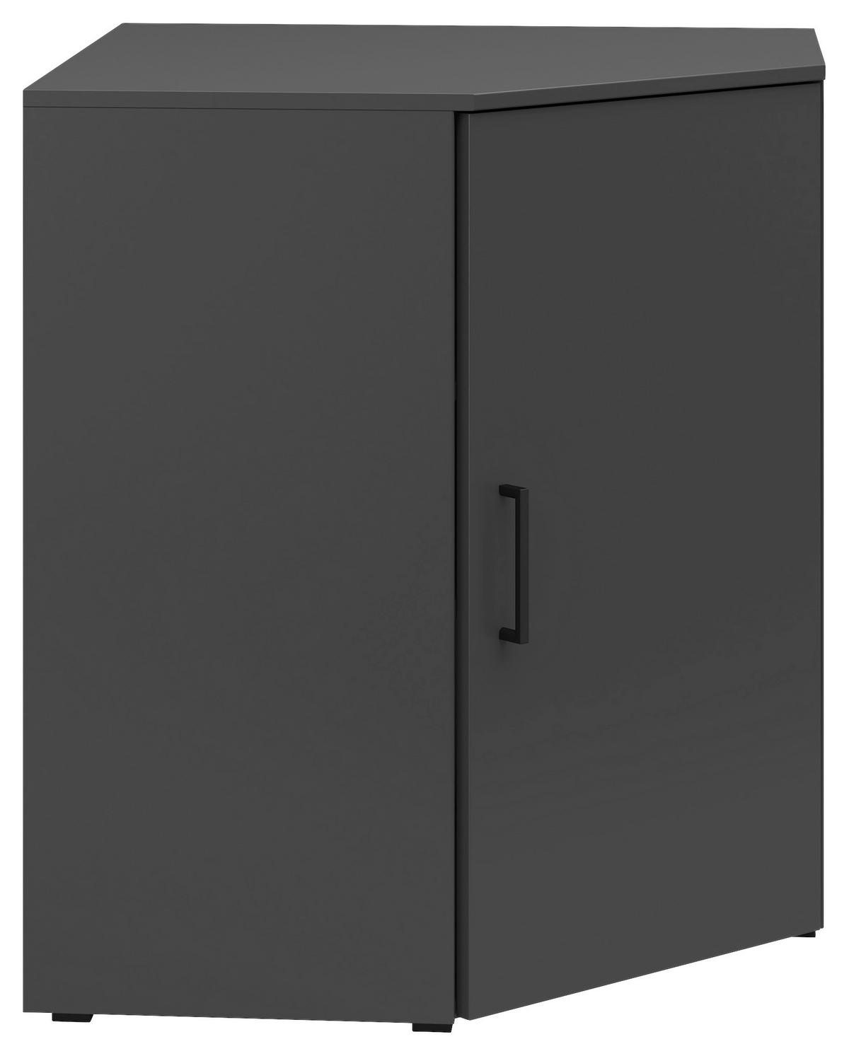Kotna Komoda Multistauraum - črna/barve grafita, Moderno, umetna masa/leseni material (71,5/83/71,5cm) - Premium Living