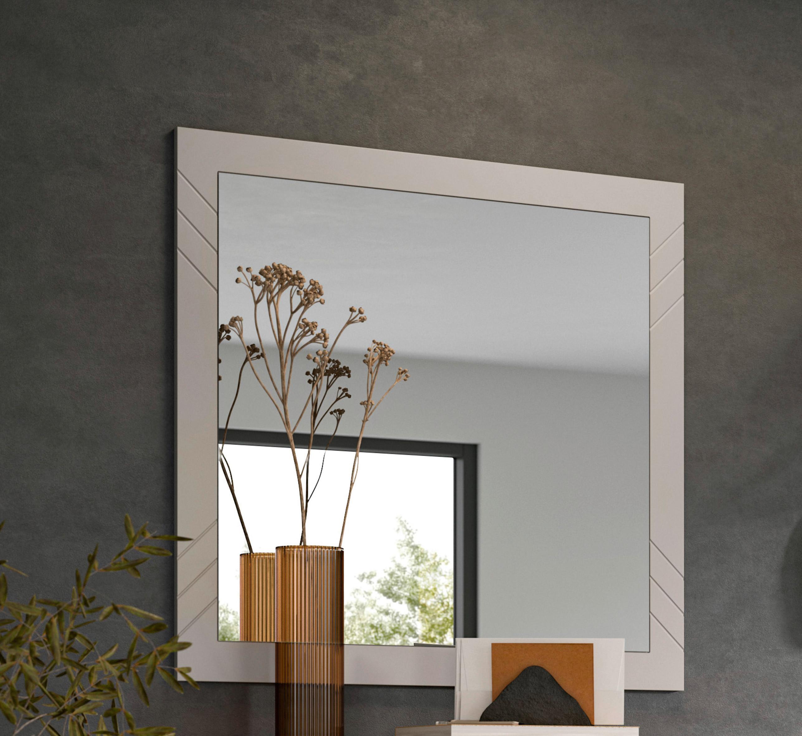Spiegel Notes ca. 80x80 cm Sandbeige - Design, Glas/Holzwerkstoff (80/80/2cm) - MID.YOU