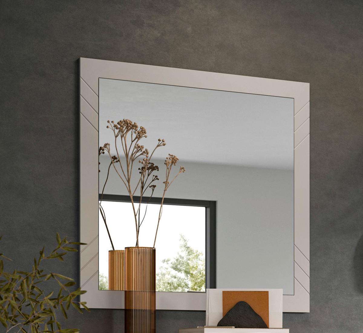 Spiegel Notes ca. 80x80 cm Sandbeige - Design, Glas/Holzwerkstoff (80/80/2cm) - MID.YOU