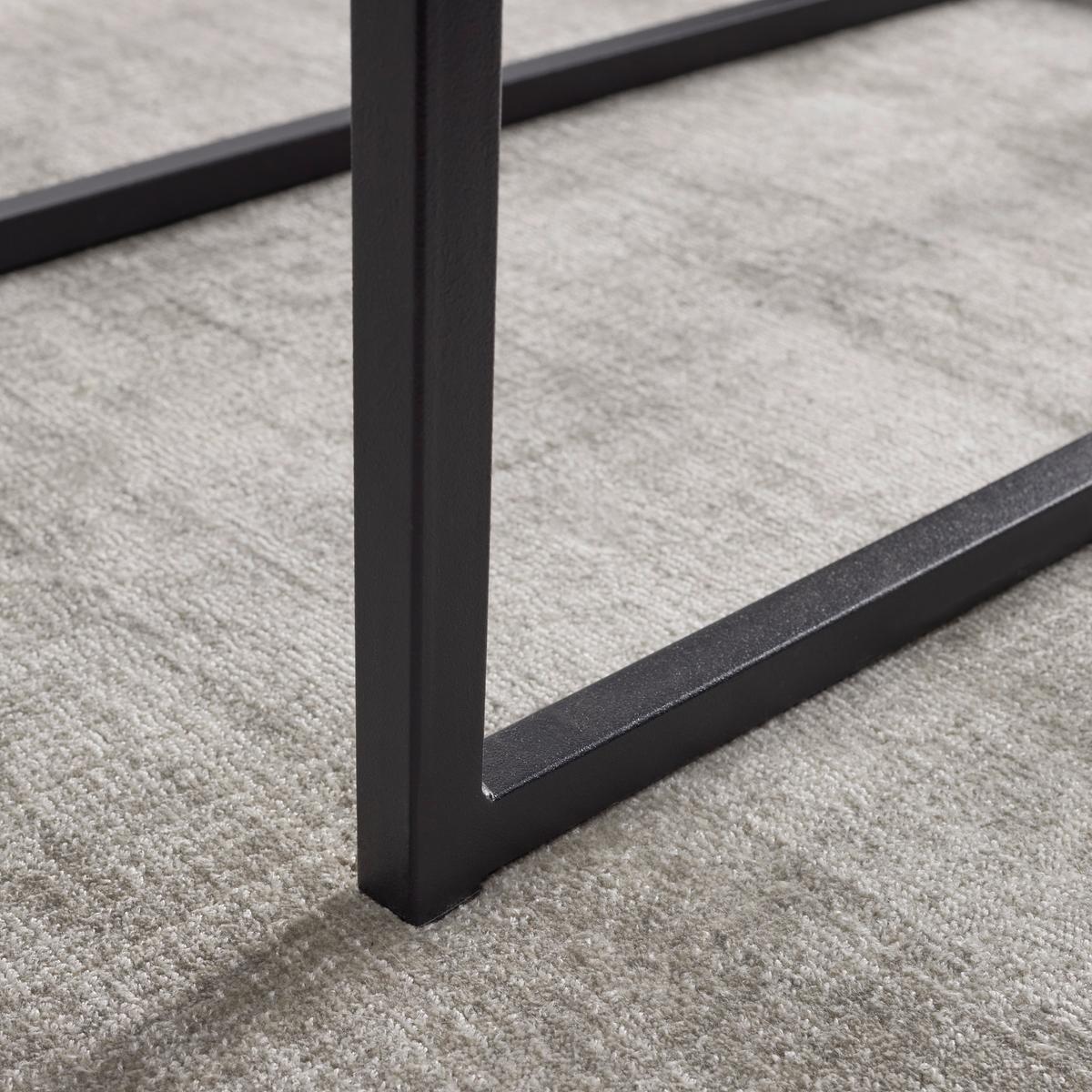 Couchtisch Ani Schwarz/ Eichefarben MDF mit Stauraum - Eichefarben/Schwarz, MODERN, Holzwerkstoff/Metall (60/30/48cm) - Bessagi Home