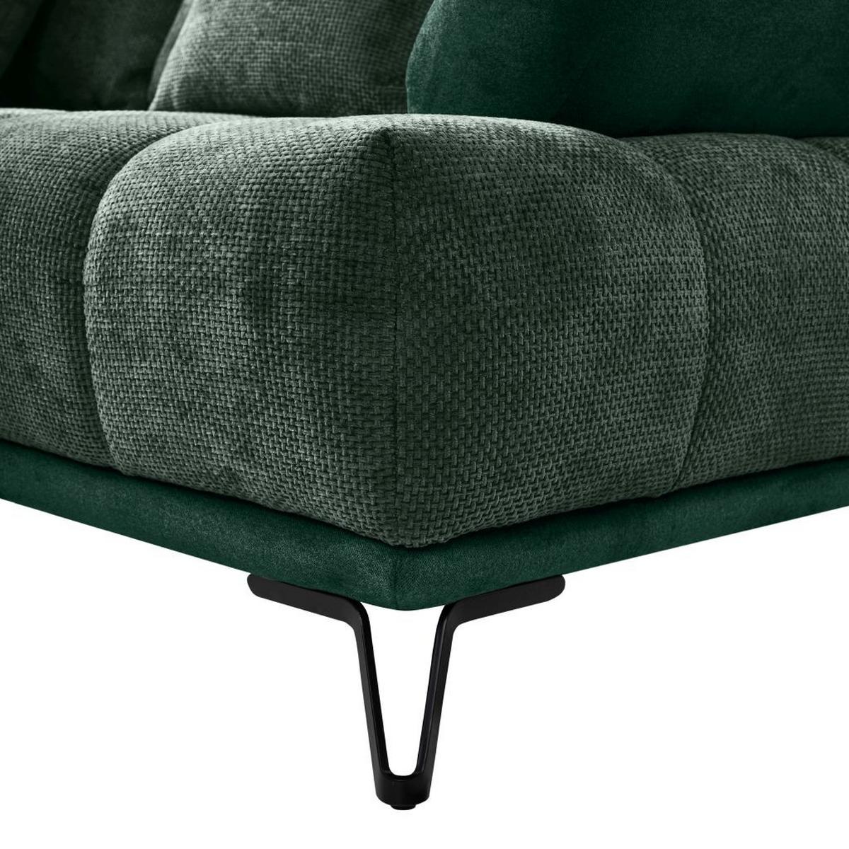 Kutna Garnitura Largo N - tamno zelena/crna, Moderno, tekstil/metal (184/262cm) - Modern Living