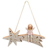 Függődísz Holly - rózsaszín/fehér, Konventionell, műanyag/faalapú anyag (15/11/1cm) - Mömax