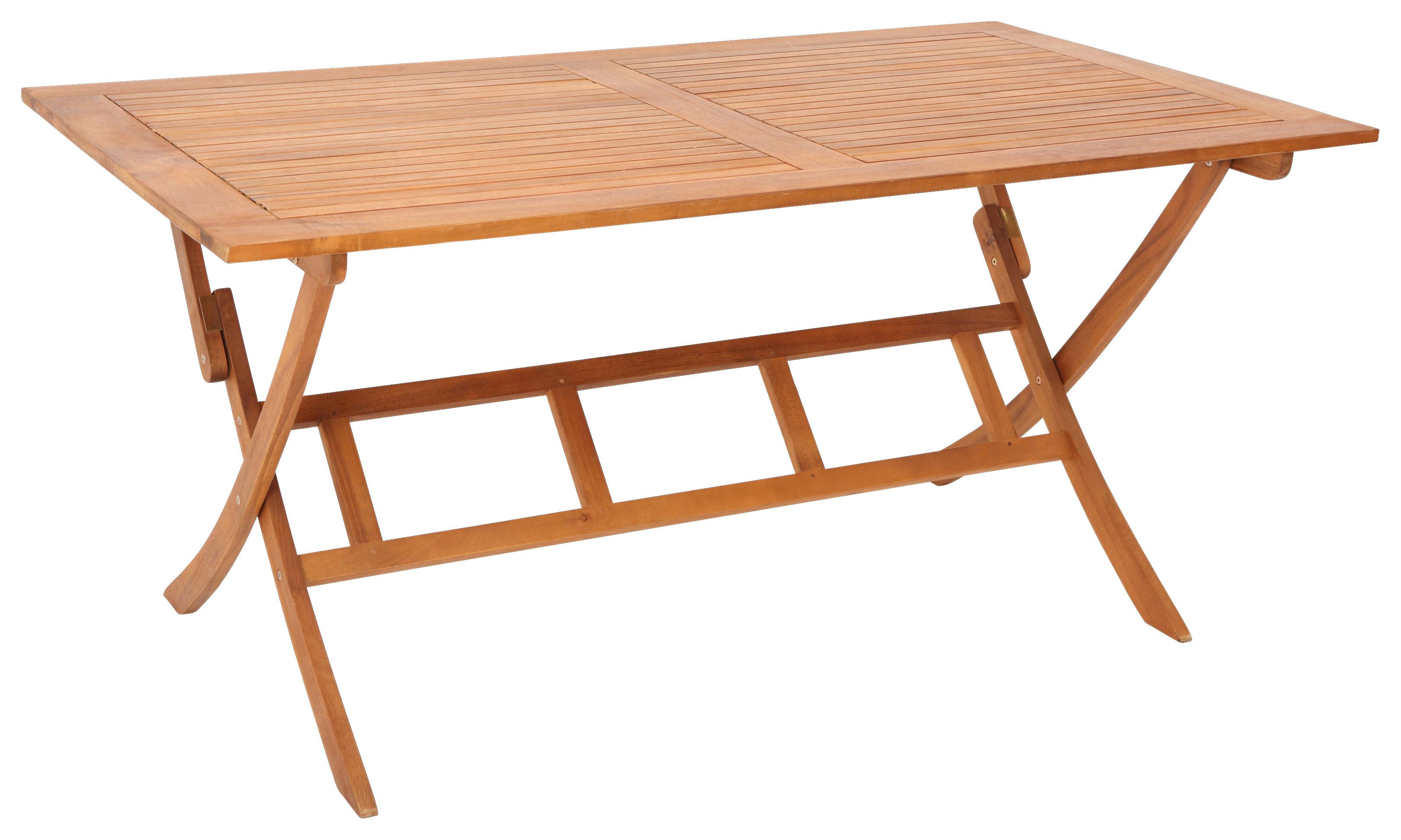 Gartenklapptisch Naturfarben Eukalyptusholz ca. 160x73x90cm - Naturfarben, KONVENTIONELL, Holz (160/73/90cm) - Gardenson