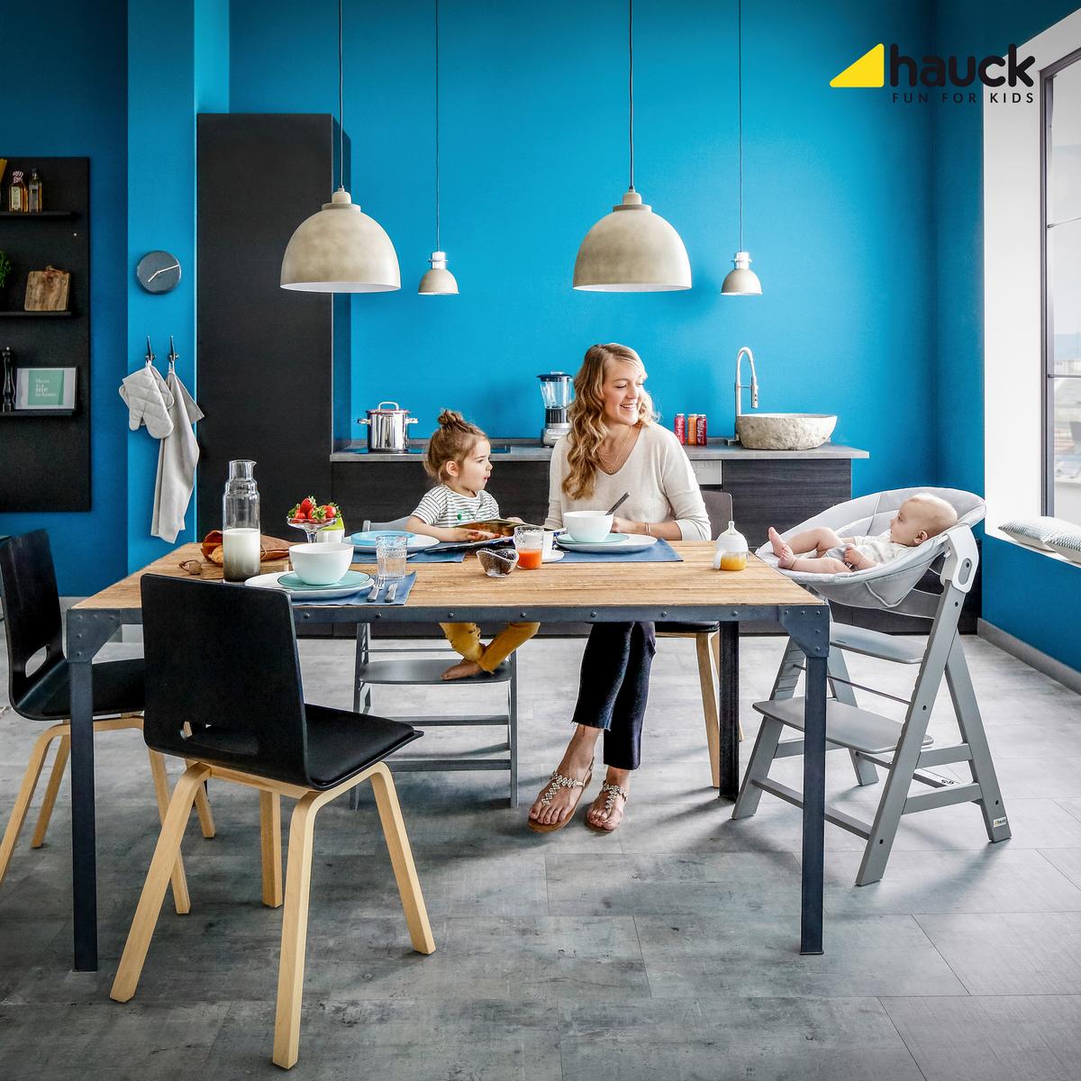 LEŻACZEK ALPHA BOUNCER STRETCH GREY - biały/szary, Konventionell, tkanina (66/49/45cm) - Hauck