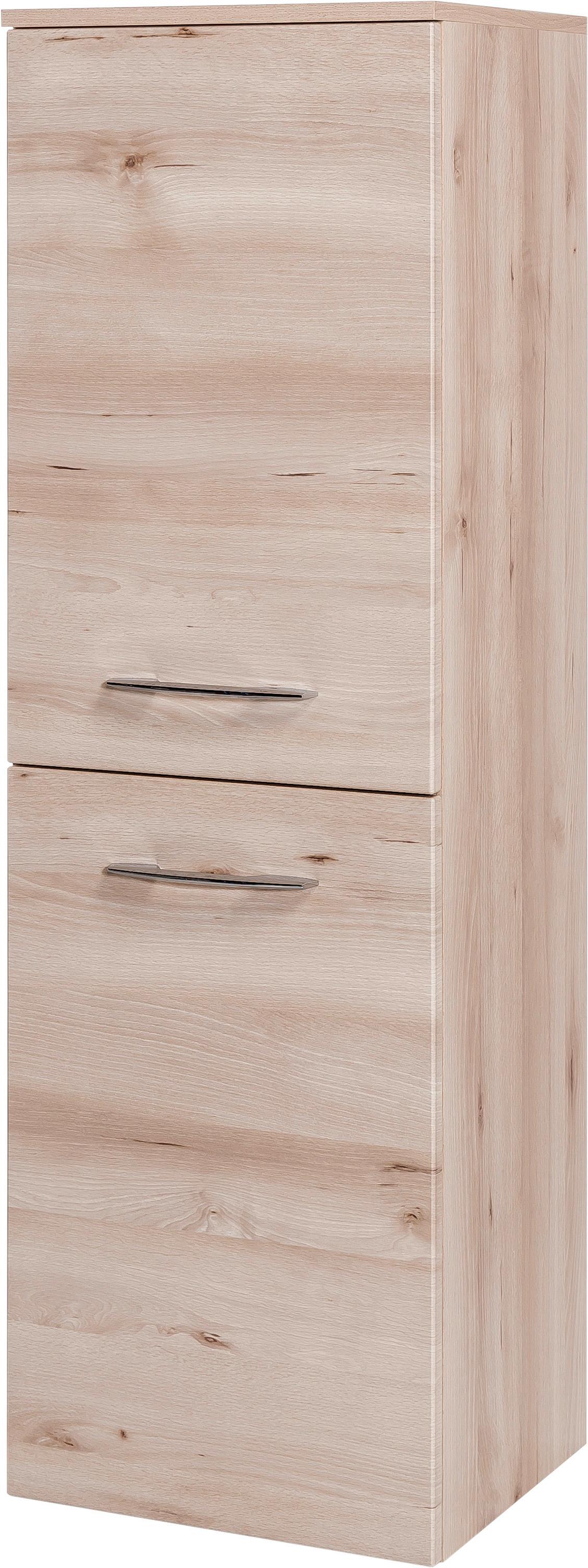 SZAFKA ŚREDNIA BREGENZ - kolor bukowy/kolor chromowy, Konventionell, materiał drewnopochodny/metal (40/130/35cm) - Xora