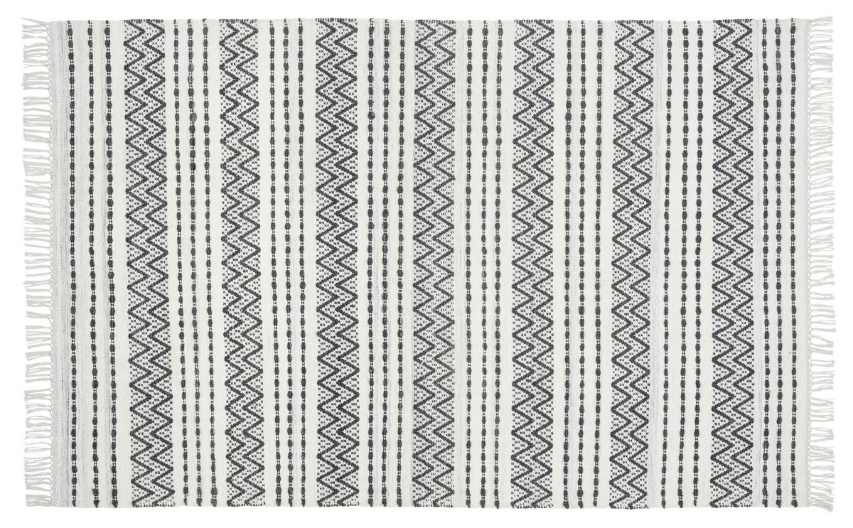 Kézi Szövésű Szőnyeg Geri - fekete/fehér, Modern, textil (120/170cm) - Modern Living