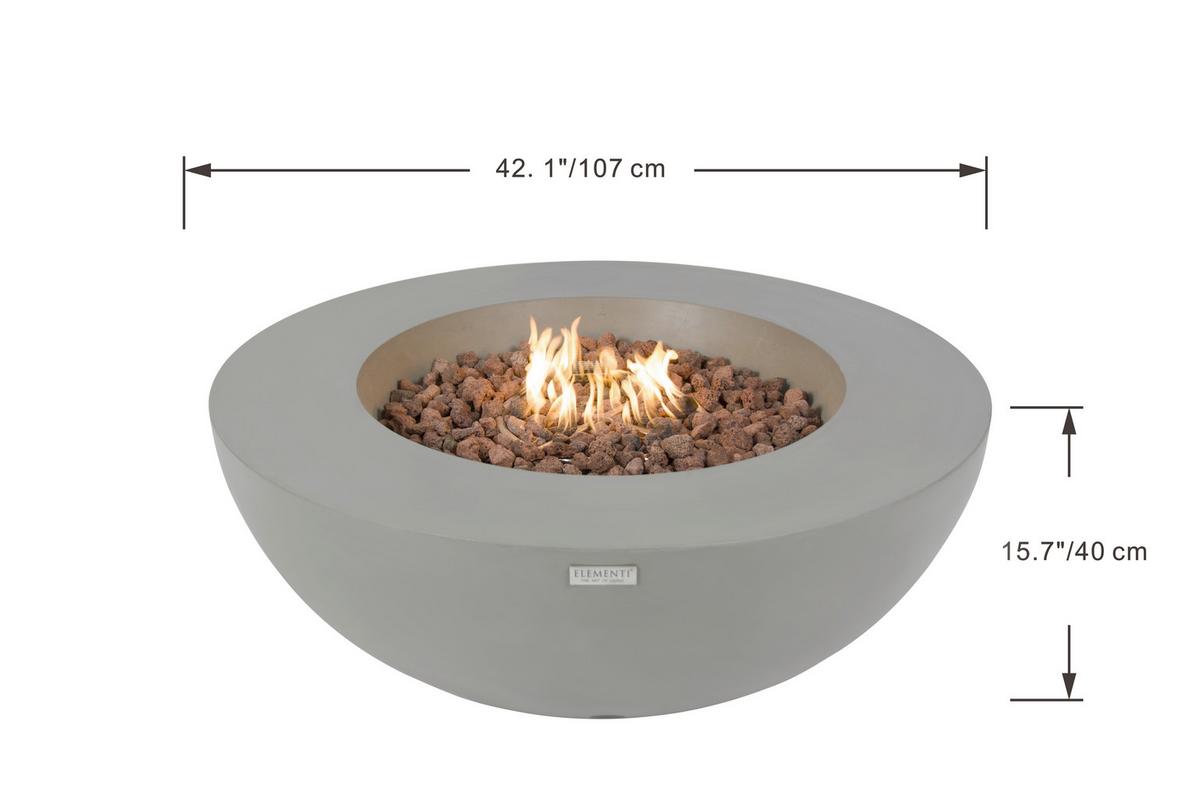 Feuerstelle Lunar Hellgrau - Hellgrau, Basics, Stein/Metall (107/40cm) - Gardenson