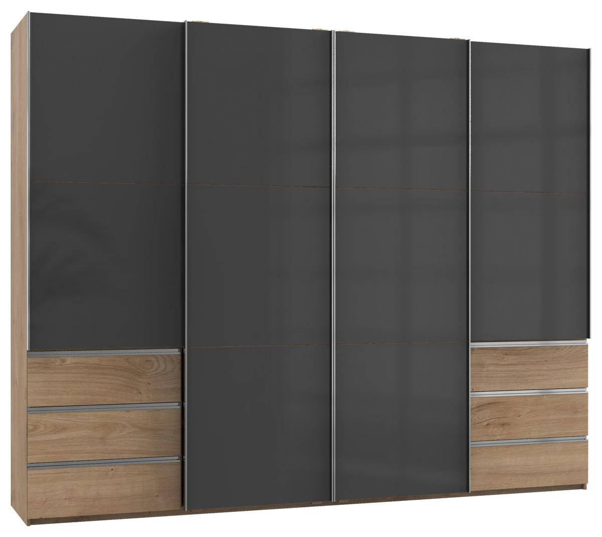 Ormar S Kliznim Vratima Level 36c - siva/boje hrasta, Moderno, drvni materijal (300/236/65cm) - Modern Living
