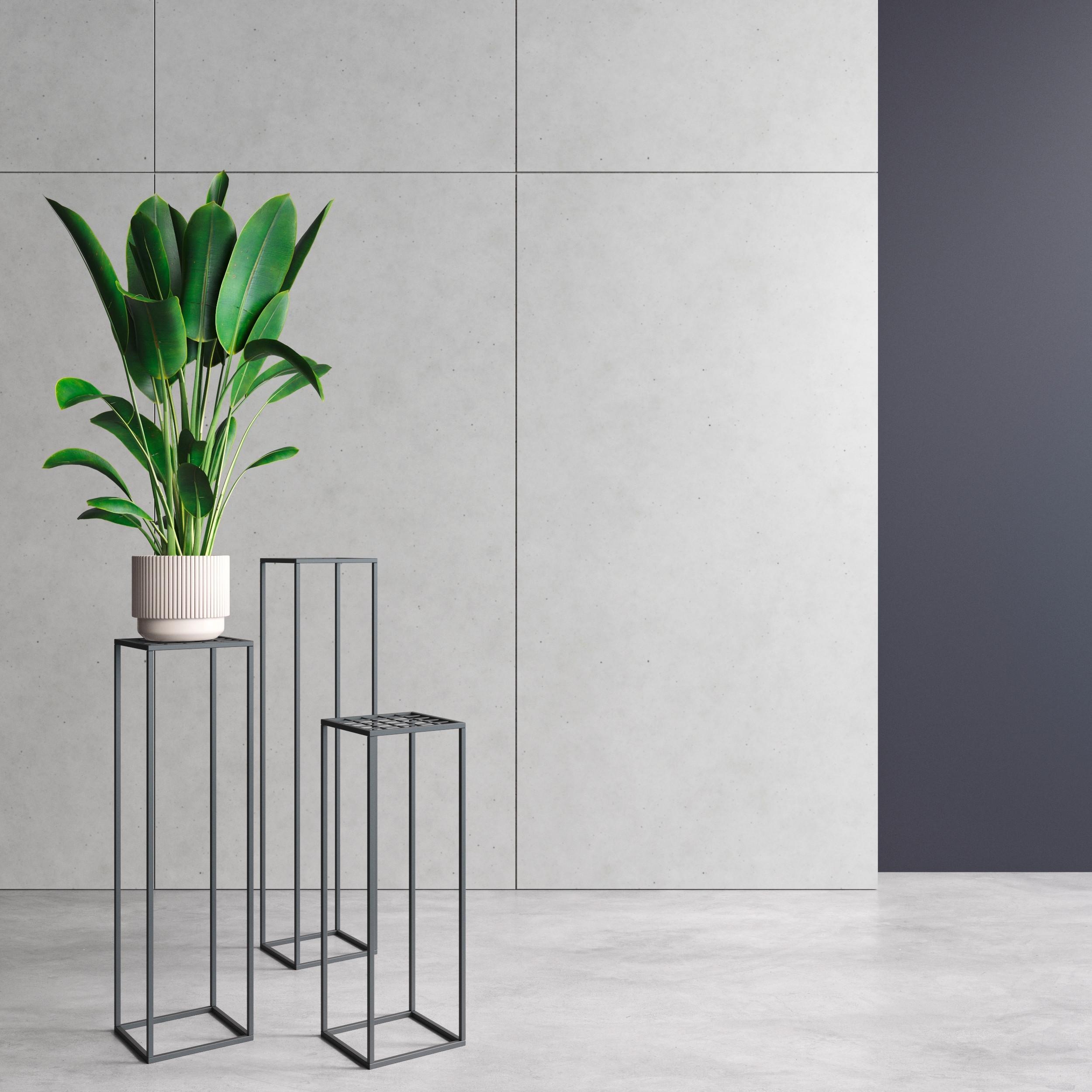 Blumenständer Schwarz - Schwarz, Basics, Metall (19/75/19cm)