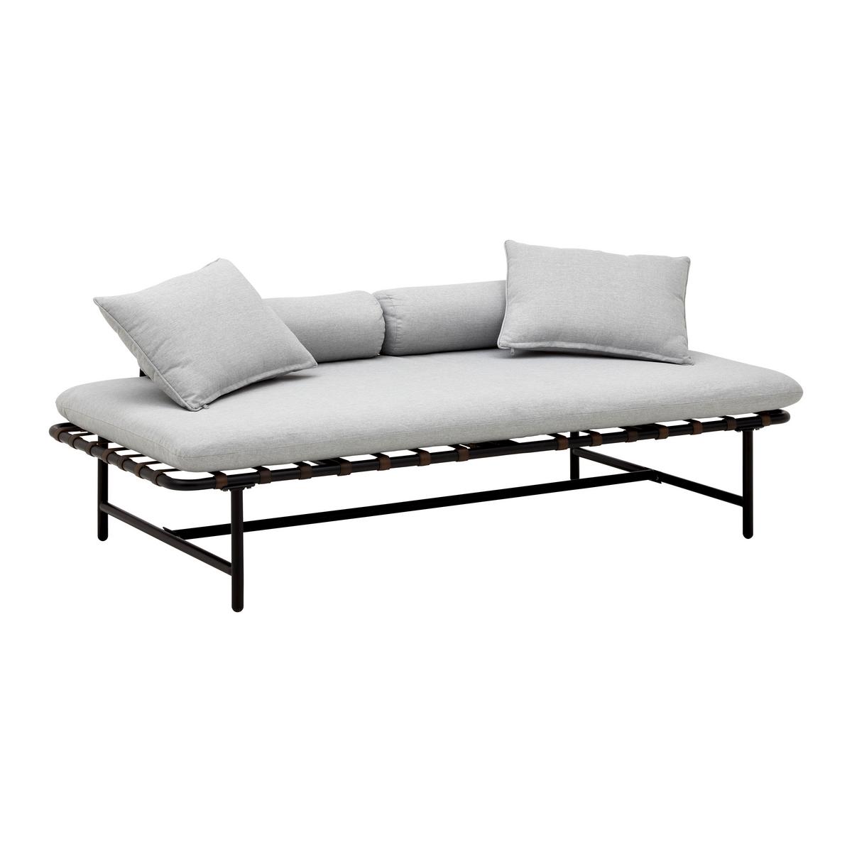 Gartenliege "Norah", inkl. Auflage/Kissen, Outdoorgewebe - Grau, Modern, Kunststoff/Textil (180/51/87cm) - Bessagi Garden
