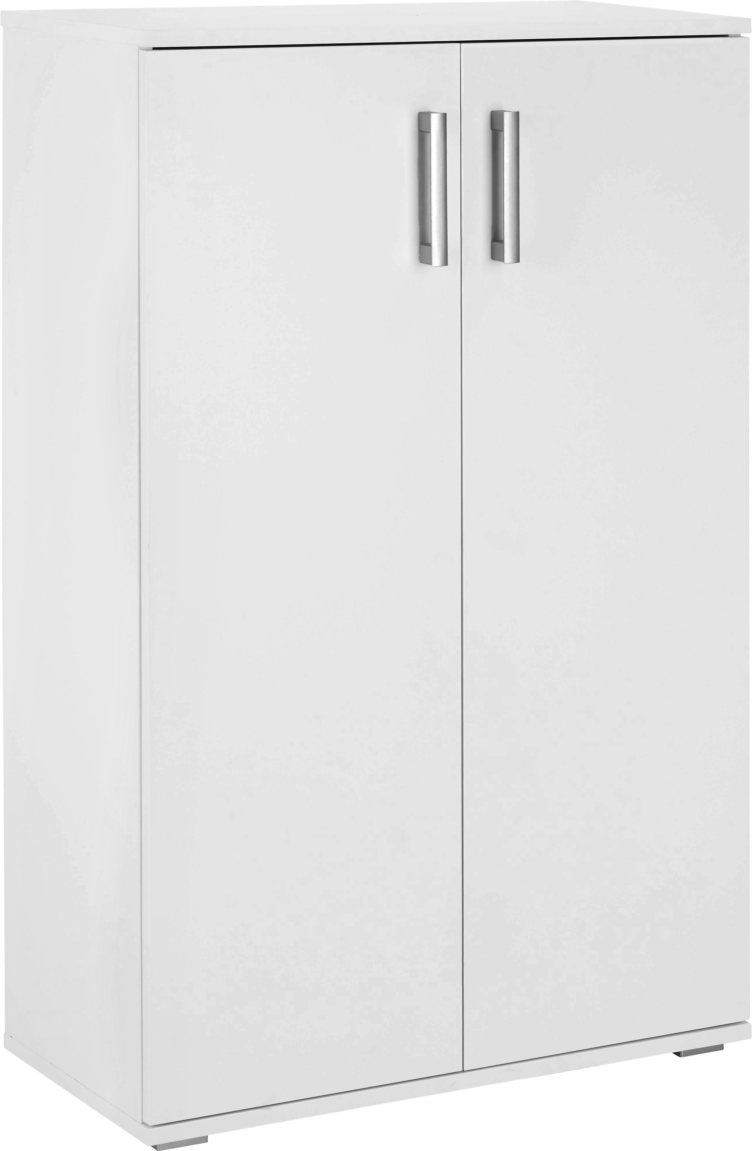 Schuhschrank in Weiß - Alufarben/Weiß, MODERN, Holzwerkstoff/Kunststoff (70/106/34cm) - Mömax