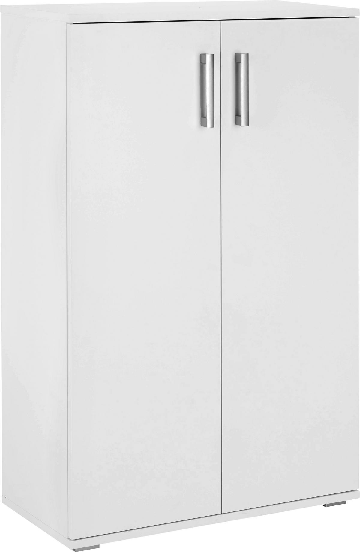 Schuhschrank in Weiß - Alufarben/Weiß, MODERN, Holzwerkstoff/Kunststoff (70/106/34cm) - Mömax