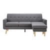 Wohnlandschaft Tamara in Grau - Dunkelgrau/Naturfarben, MODERN, Holz/Textil (196/82/143cm) - Bessagi Home