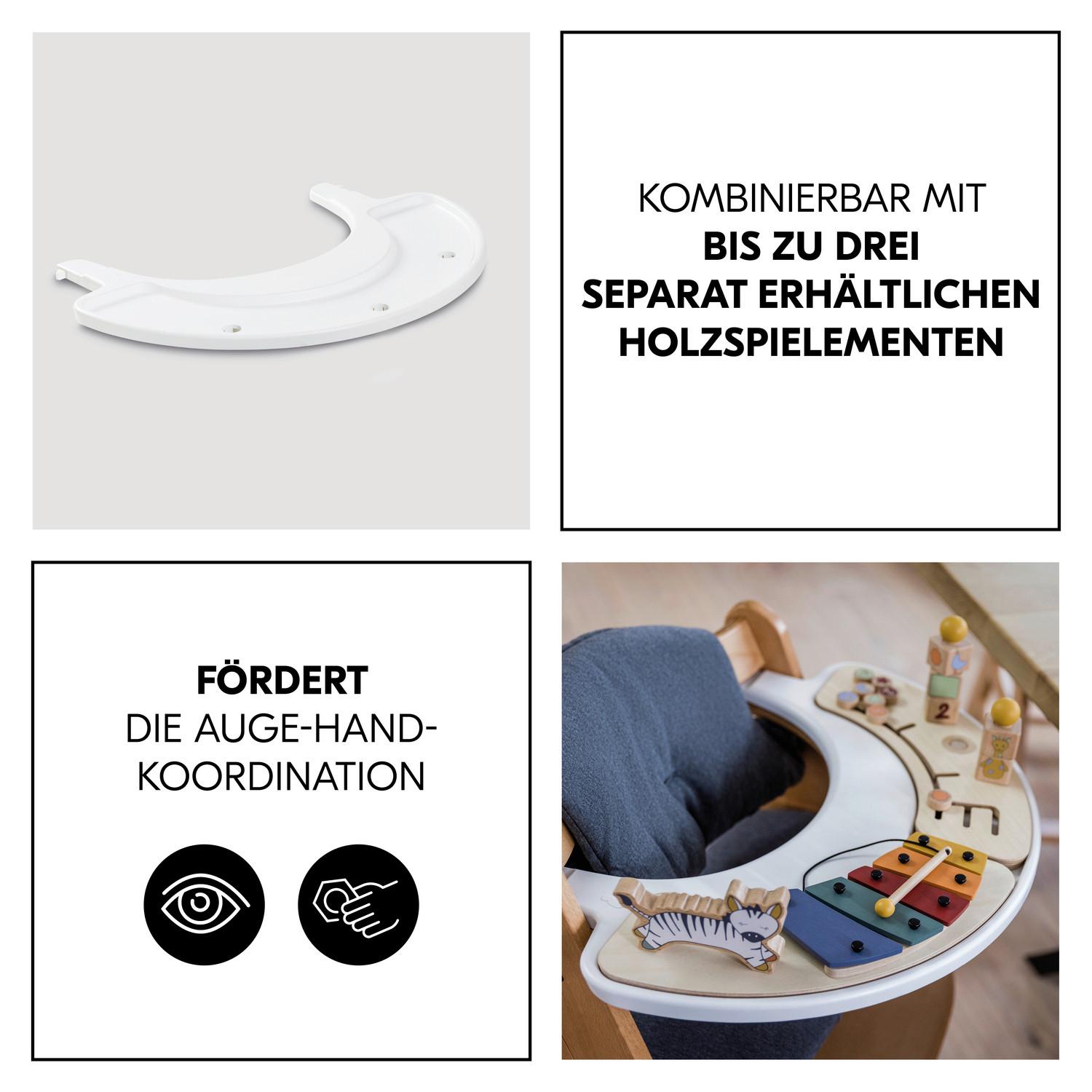 TACKA DO JEDZENIA I ZABAWY SPIELBRETT ALPHA TRAY - biały, Basics, tworzywo sztuczne (43/4/58cm) - Hauck