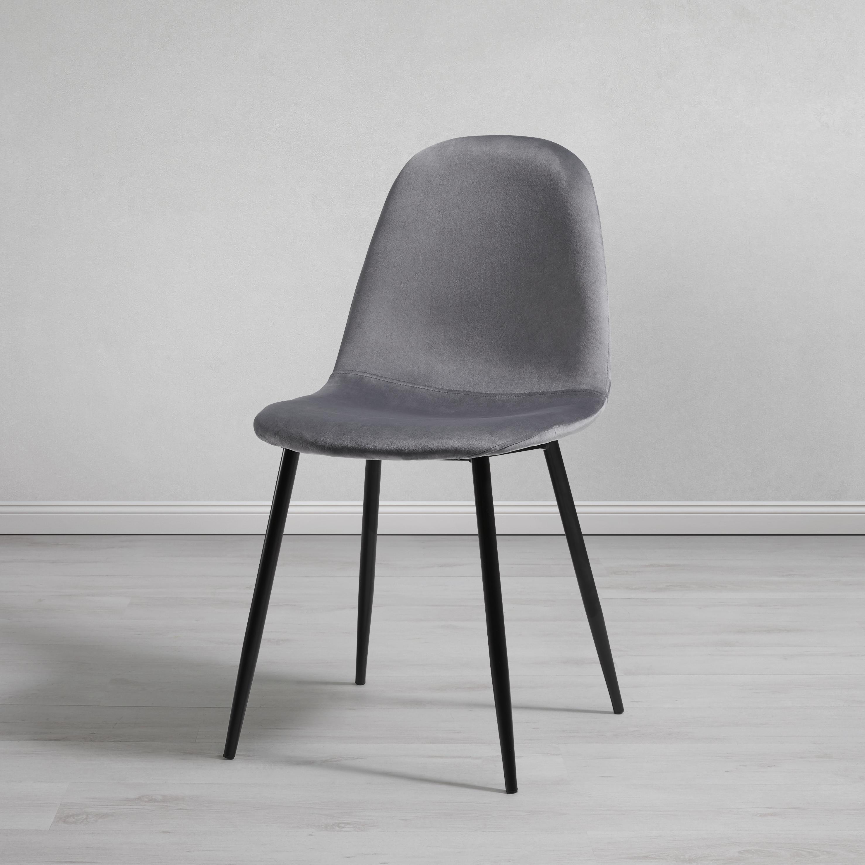 STUHL in Grau 'Lio' - Schwarz/Grau, MODERN, Holz/Textil (43/86/55cm) - Bessagi Home