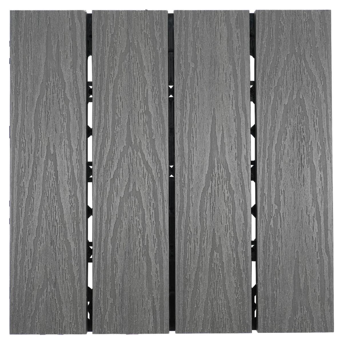 PŁYTKA TARASOWA PREMIUM 11ER SET - szary, materiał drewnopochodny (30/30/2,1cm) - Ambia Garden