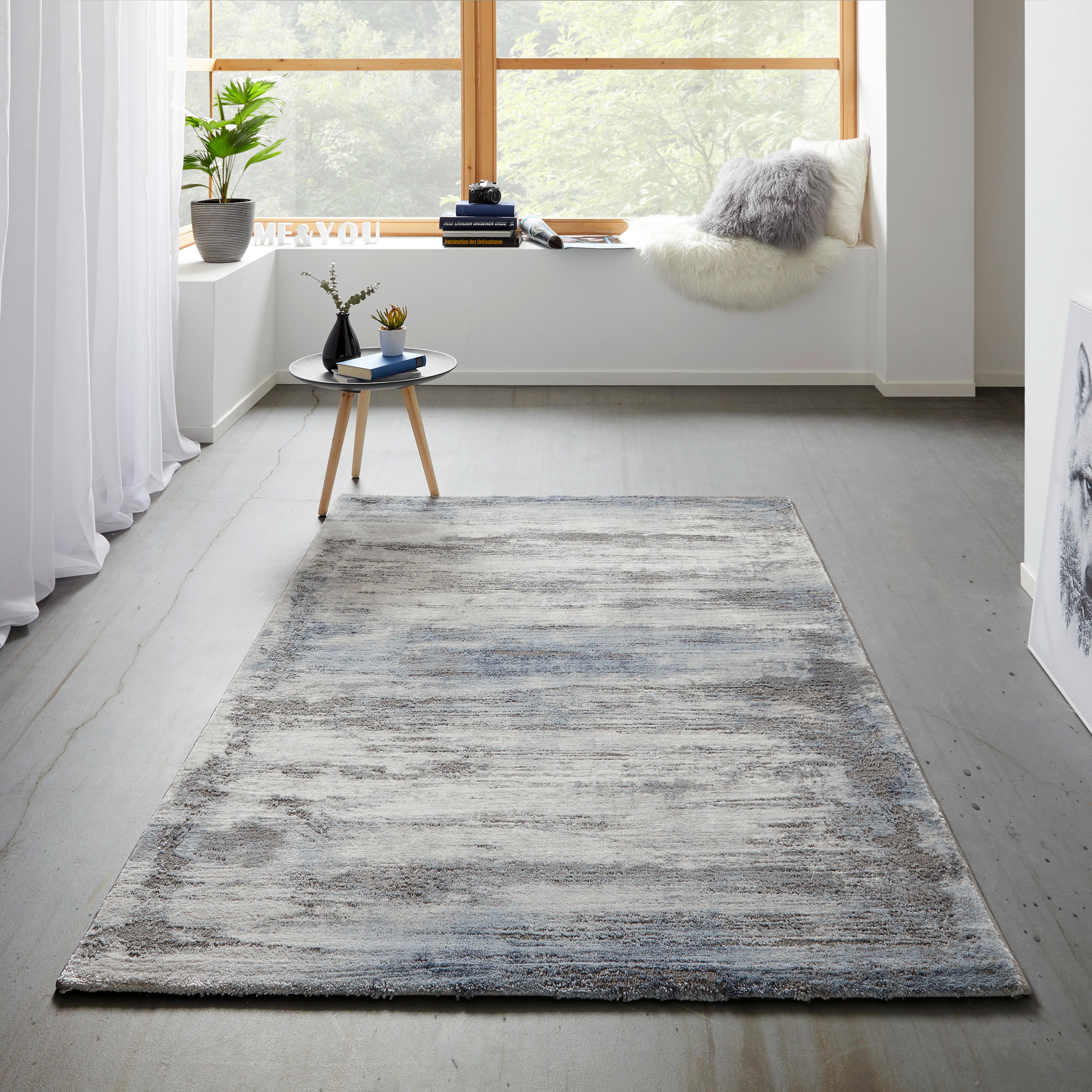 Covor țesut Oxford 4 - albastru/gri, Modern, textil (200/290cm) - Mömax