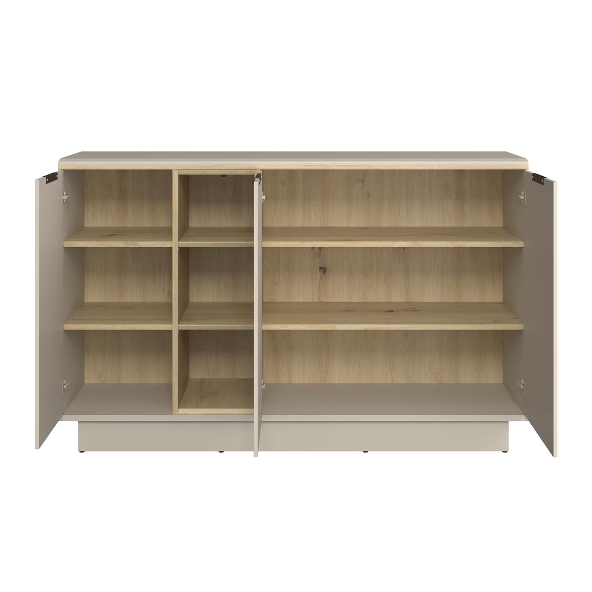 Komoda Darius - kašmir/hrast Artisan, Trend, drvni materijal/metal (138,9/87,4/37cm) - Modern Living