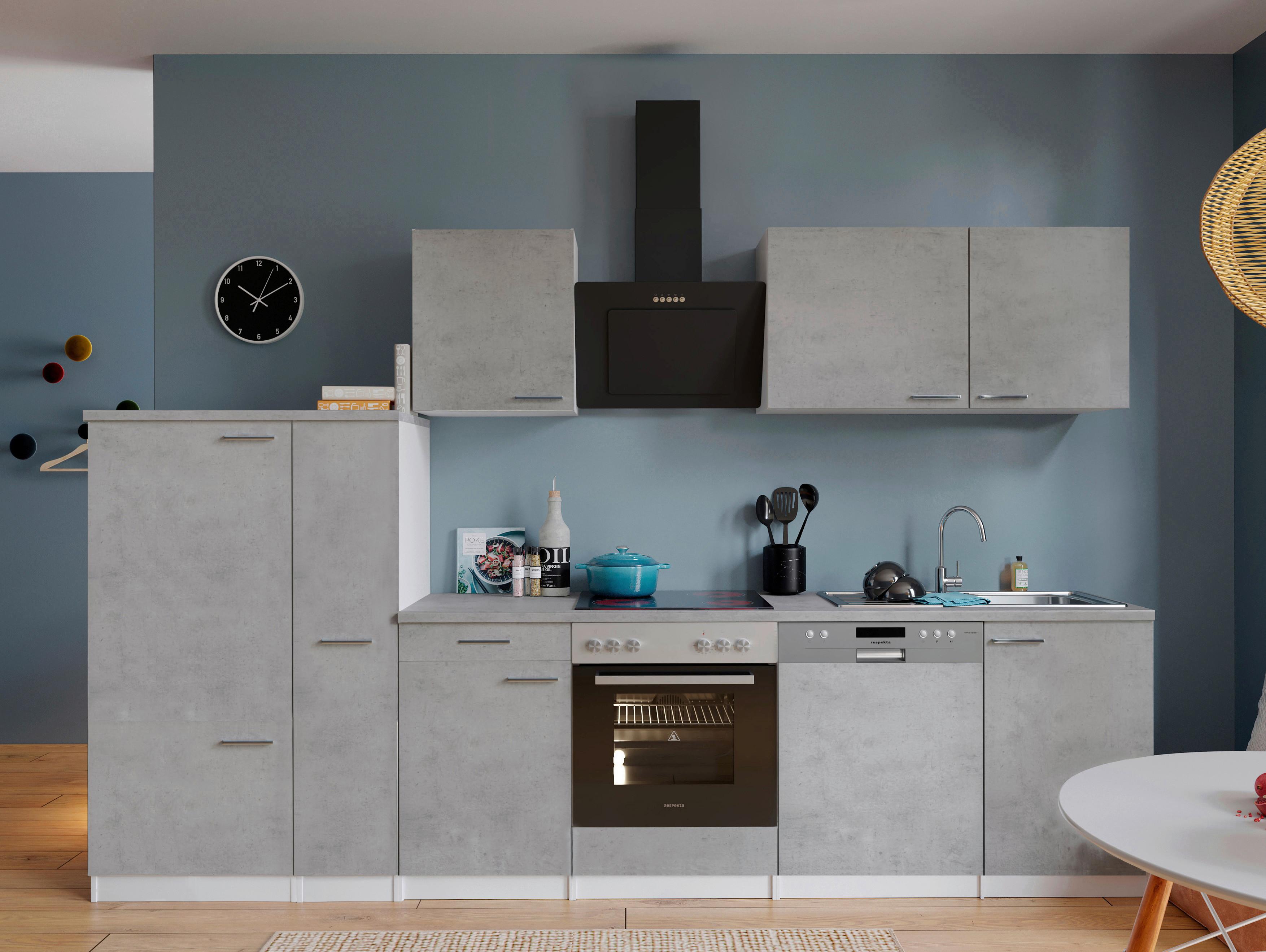 Kuhinjski Blok Z Aparati Malia, 310cm - barve nerjavečega jekla/siva, Basics, kovina/leseni material (310cm) - Respekta