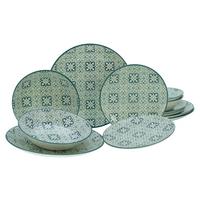 Jedilni Servis Yara Petrol, 12-Delni - zelena/bela, Basics, keramika - Creatable
