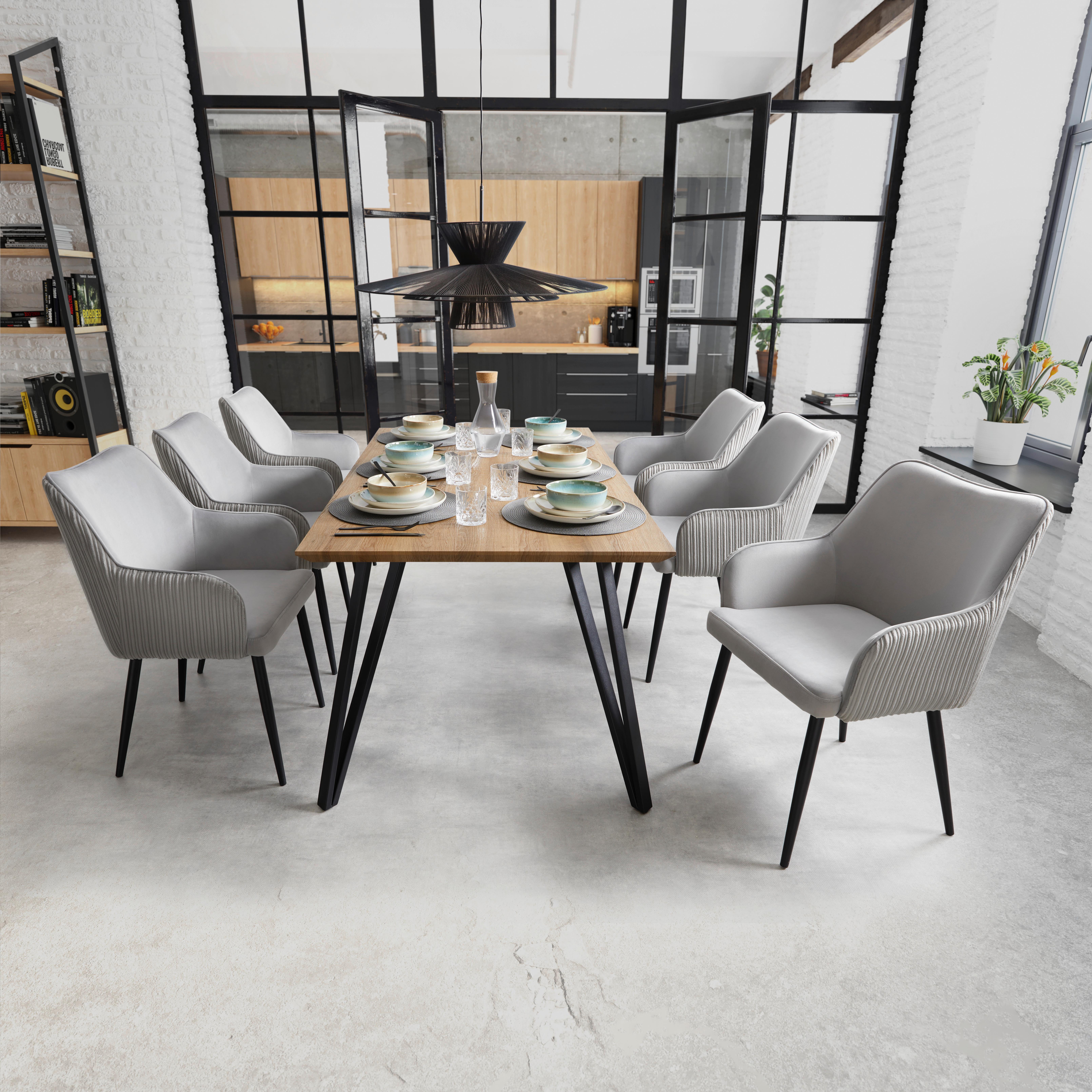 Esstisch Delia Nussbaumfarben MDF ca. 160x90 cm - Nussbaumfarben/Schwarz, MODERN, Holzwerkstoff/Metall (160/75/90cm) - Bessagi Home