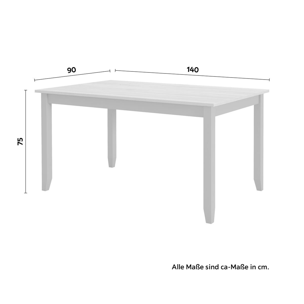 STÓŁ DO JADALNI FORENZO -BASED- - szary/brązowy, Romantik / Landhaus, drewno (140/90/75cm) - Based
