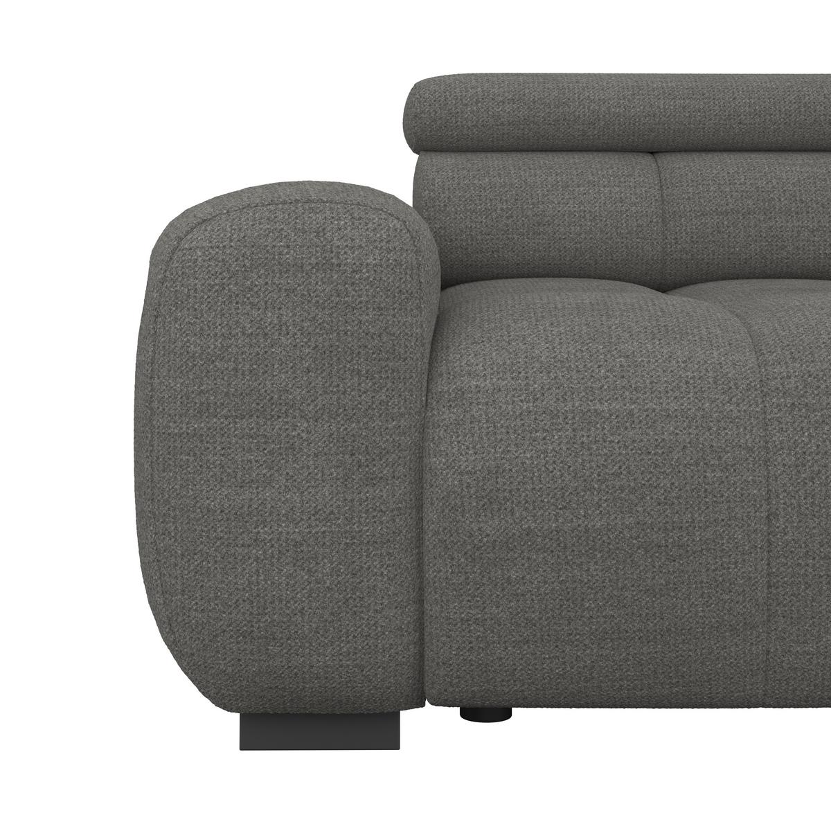 Velika Sofa Bull - crna/antracit, Trend, tekstil/plastika (248/77-97/108cm) - Luca Bessoni