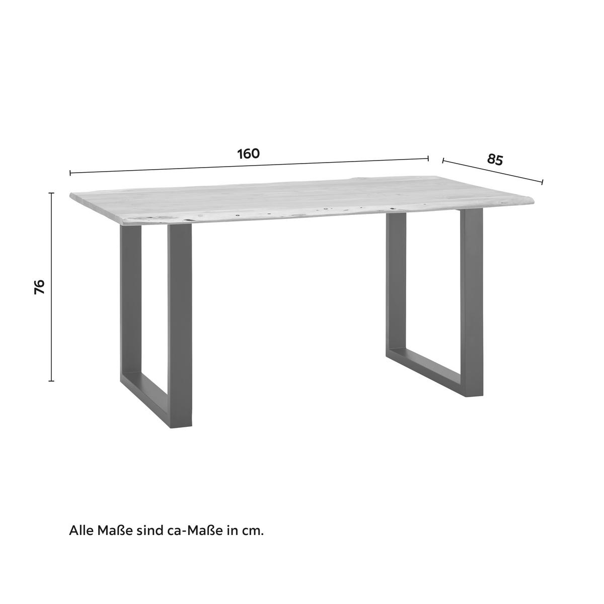 STÓŁ DO JADALNI MALMO - kolor akacjowy/czarny, Modern, metal/drewno (160/85/76cm) - Bessagi Home
