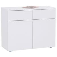 Komoda Hilton - bijela/bijela visoki sjaj, Moderno, drvni materijal/plastika (100/81,4/40cm) - Modern Living