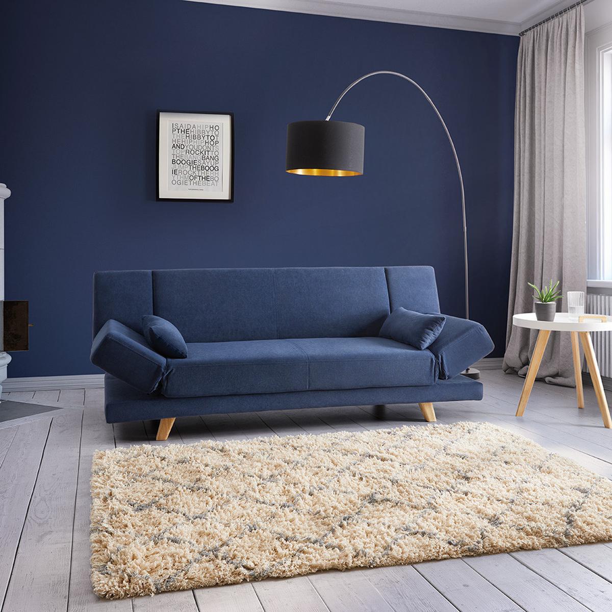 Zofa S Posteljno Funkcijo Funky, Modra - modra/naravne barve, Moderno, tekstil/les (183/73/79cm) - Bessagi Home