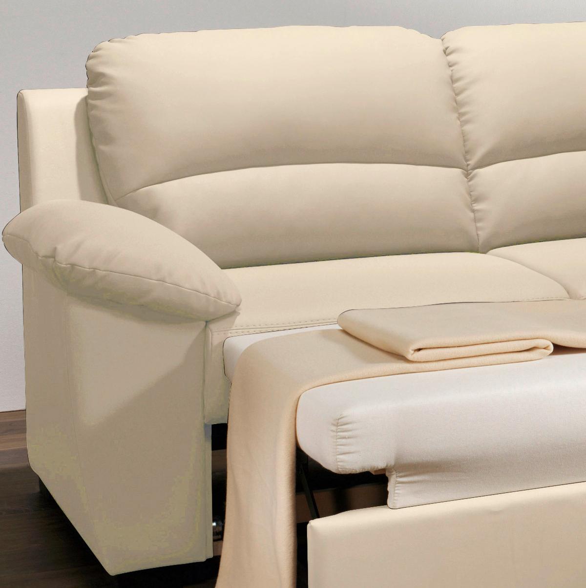 Wohnlandschaft "Danilo" , beige - Beige/Schwarz, KONVENTIONELL, Kunststoff/Textil (240/45/165cm) - MID.YOU