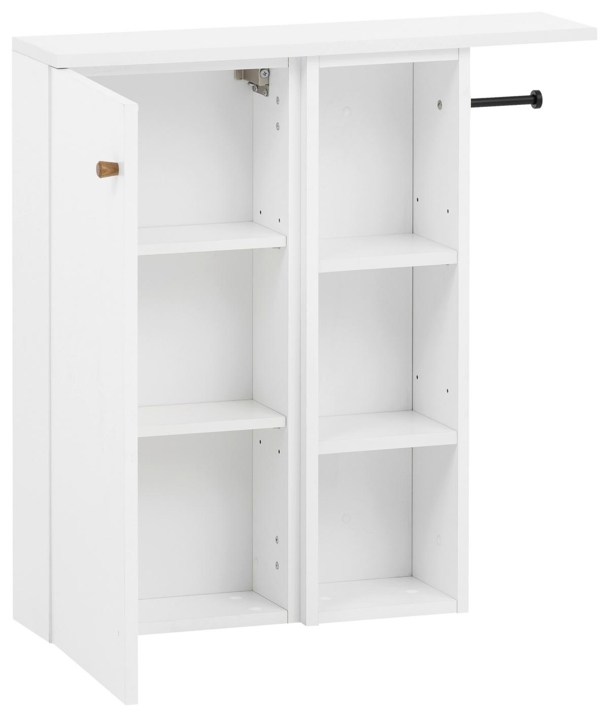 Viseča Omara Bjarne, Bela - barve hrasta/bela, Moderno, leseni material/les (70,7/74,2/17cm) - Stylife