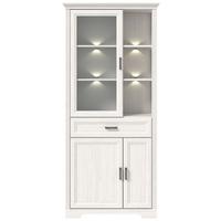 vitrine in Pinienfarben - couleur de pin, Romantik / Landhaus, métal/matériau de bois (93/204/42cm) - Zandiara