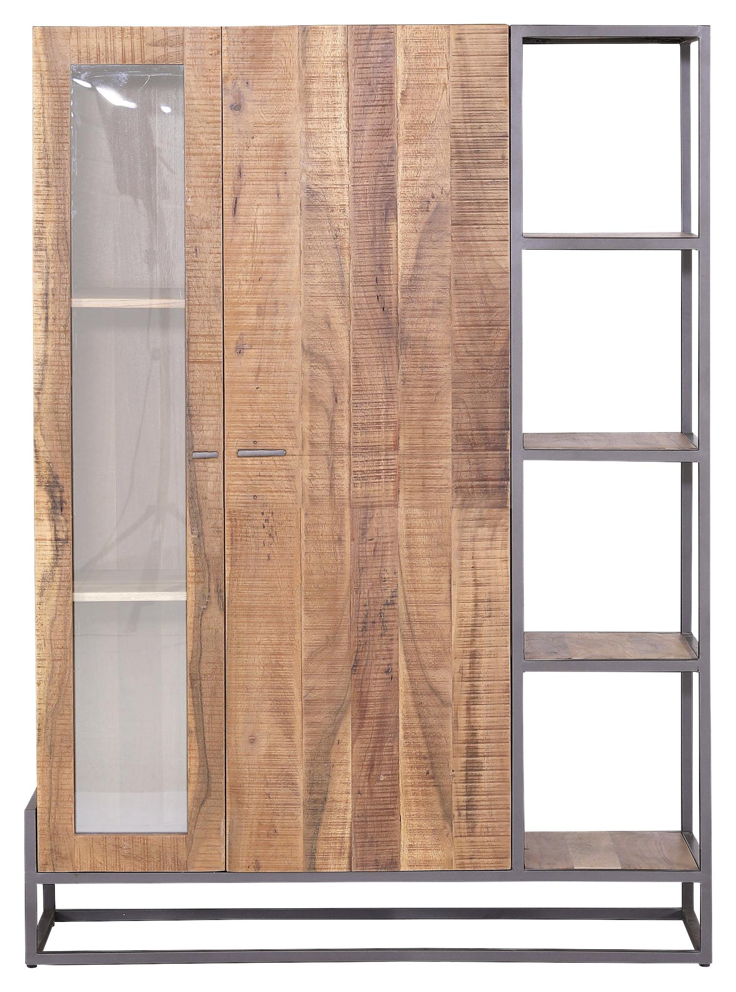 Highboard in Braun/Anthrazit - Anthrazit/Braun, MODERN, Glas/Holz (108/150/48cm) - Premium Living