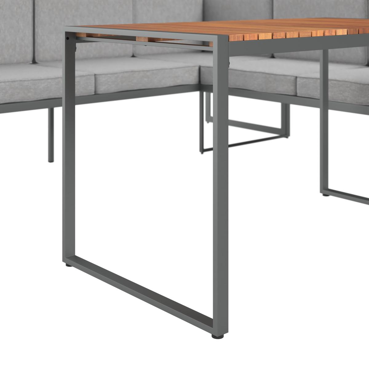 Lounge Garnitura Luzern, Siva, Akacija, 5-Delno - siva/naravne barve, Moderno, kovina/tekstil (190/190cm) - Beldano