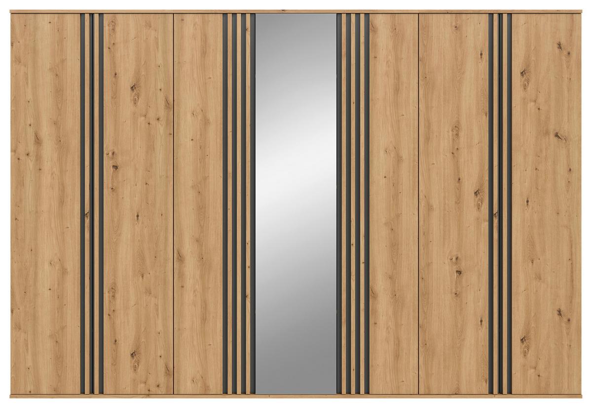 Drehtürenschrank TOFTA Eiche Artisan, Anthrazit - Anthrazit/Eiche Artisan, ROMANTIK / LANDHAUS, Holzwerkstoff (280/192/56cm) - Livetastic