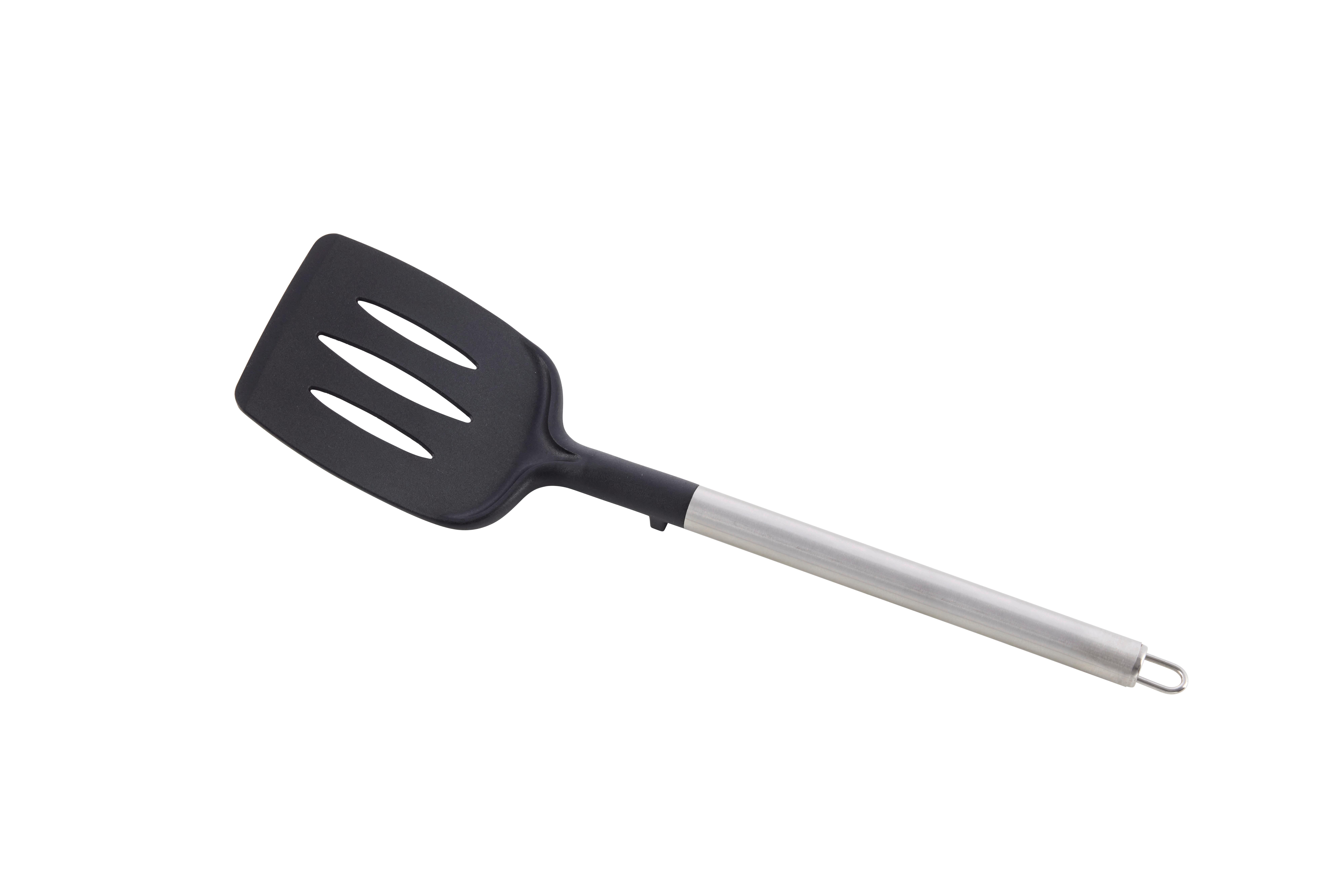 Pfannenwender Luca Schwarz/Silberfarben - Silberfarben/Schwarz, KONVENTIONELL, Kunststoff/Metall (8/33,5cm) - Mömax