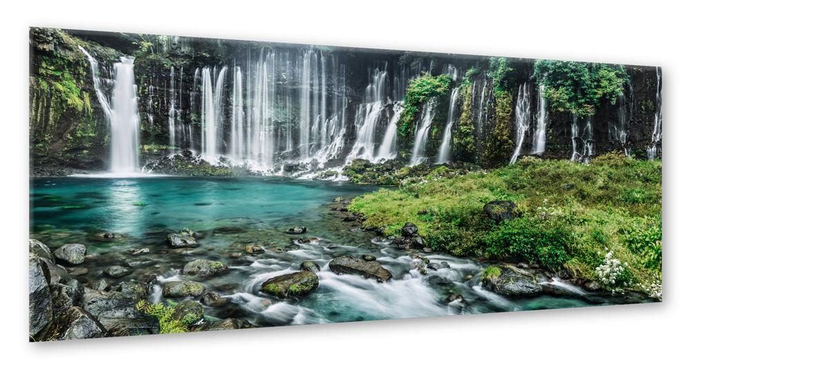 Glasbild Multicolor ca. 125x50cm - Multicolor, Basics, Glas/Papier (125/50cm)