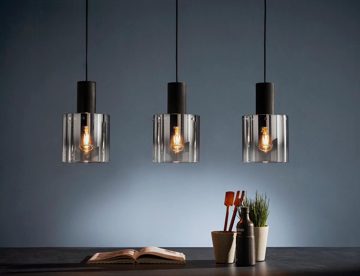 LAMPA WISZĄCA ALESUND - czarny, Design, metal/szkło (90/20/120cm) - Dieter Knoll