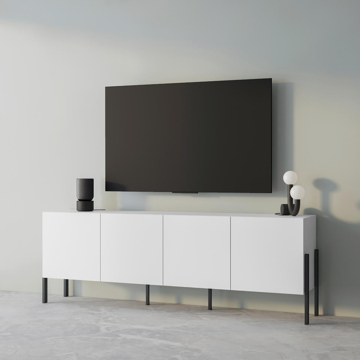 Komód Jukon - fehér, Modern, faalapú anyag (204/70/40cm)